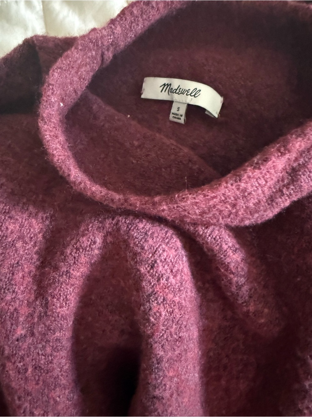 Madewell - Maroon Inland Turtleneck Sweater - Merino Wool Blend - Small - Picture 4 of 4